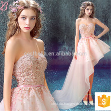 Heavy Appliqued Asymmmetrical Pink Off-Shoulder Kurzes sexy Alibaba Abendkleid